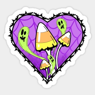 Candy corn mushrooms Sticker